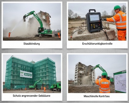 Abbrucharbeiten im Hochhaus. Maschineller Rückbau mit Präzision